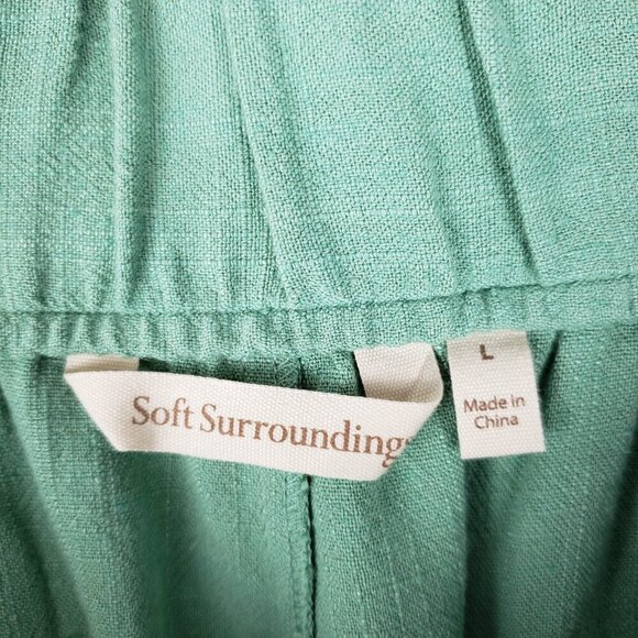 Soft Surroundings Summer Breeze Gauze Crop Cargo Pants Mint Green Pull On Size L - Picture 6 of 7